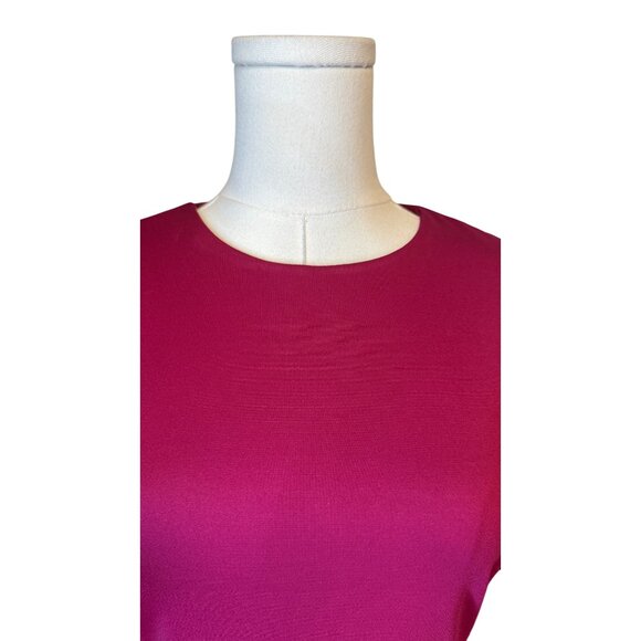 NWT Halogen Small Long-Sleeve Fuchsia Crewneck Top 90% Polyester - Picture 3 of 13